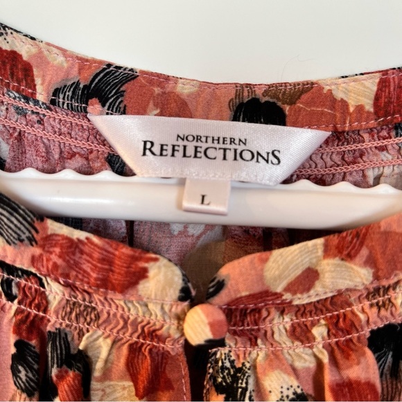 Northern Reflections Sleeveless Blouse Size Large, Rust, Black, Cream - Picture 3 of 5